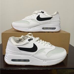 Nike Air Max 1 G Golf Shoes Mens Size 6.5 White Black Gum FN0697-100 Spikeless